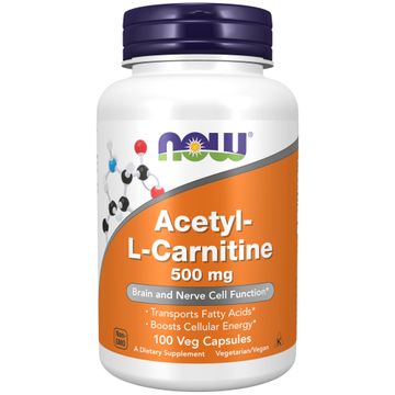 Now Foods Acetyl L-Carnitine 500 mg 100 vegkapslar
