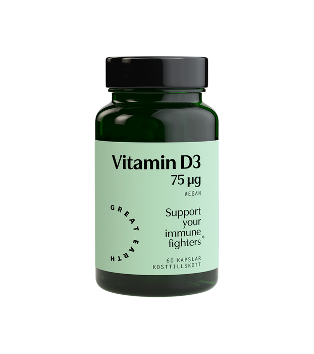 Great Earth Vitamin D3 75 mcg 60 kapslar