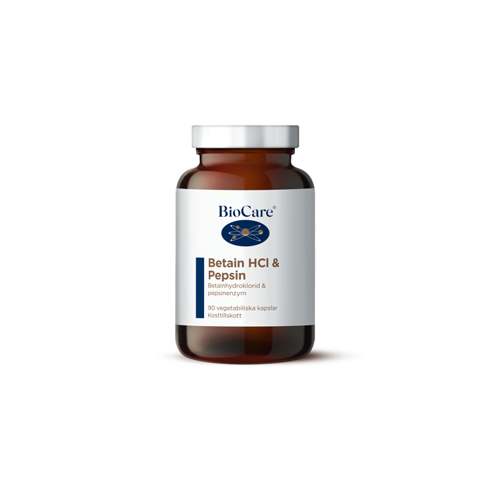 BioCare Betain HCL & Pepsin 90 kapslar