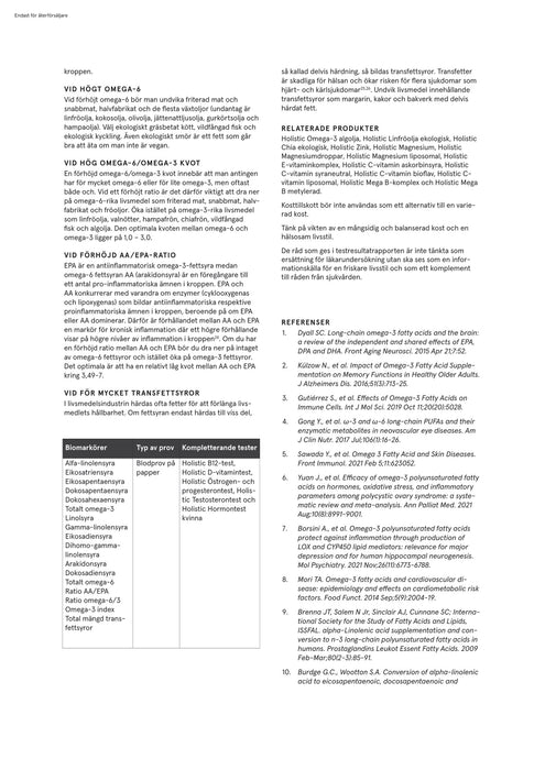 Holistic test Omega-3 och Omega-6