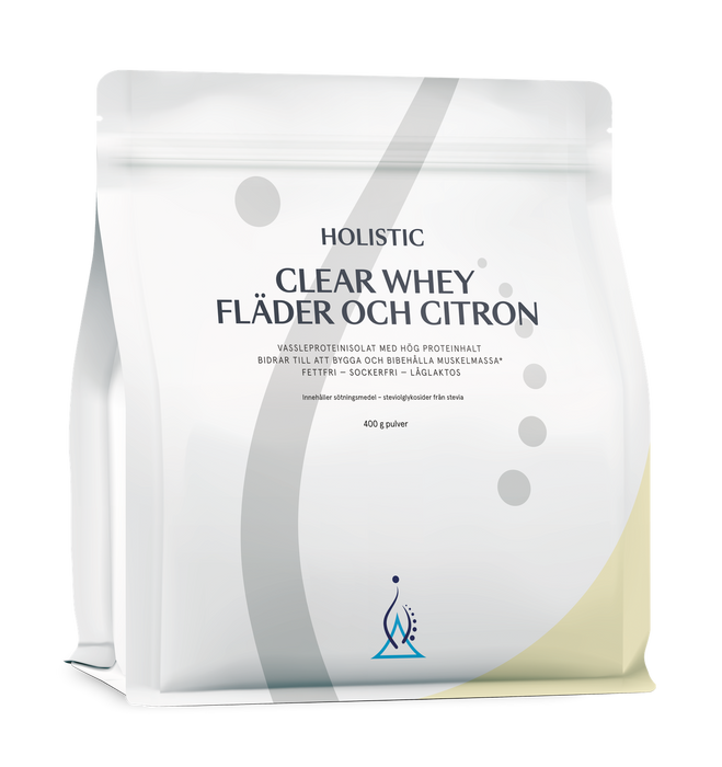 Holistic Clear Whey vassleproteinisolat fläder och citron 400g