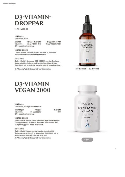 Holistic D3-vitamin vegan 2000 90 kapslar