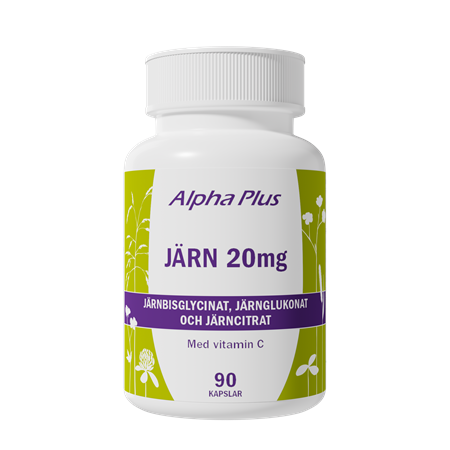 Alpha-plus Järn 20mg 90 kapslar