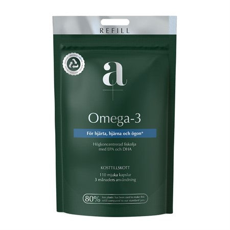 Alpha-plus A+ Omega 3 110 mjuka kapslar Refillpåse