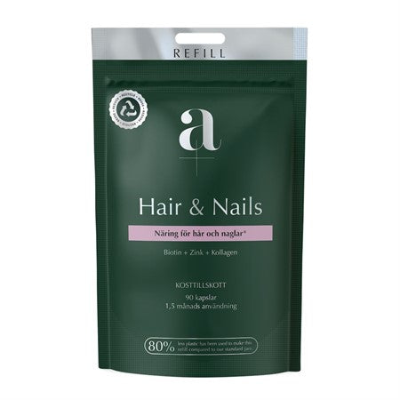 Alpha-plus A+ Hair & Nails 90 kapslar Refillpåse