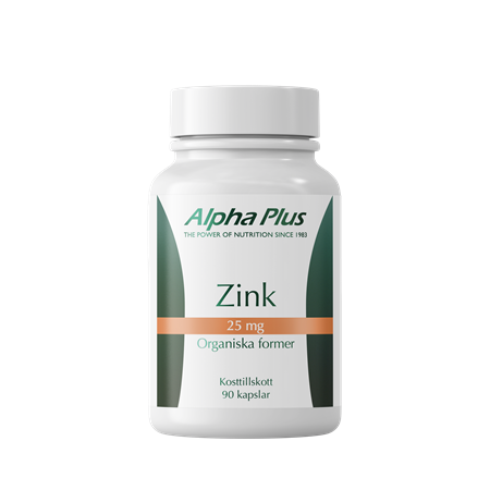 Alpha-plus Zink 25 mg 90 kapslar