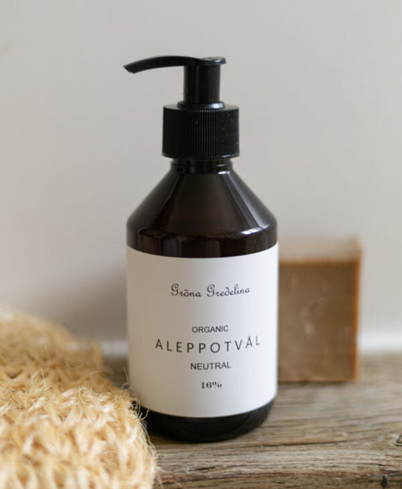 Gröna Gredelina Aleppotvål Neutral plastflaska 250 ml