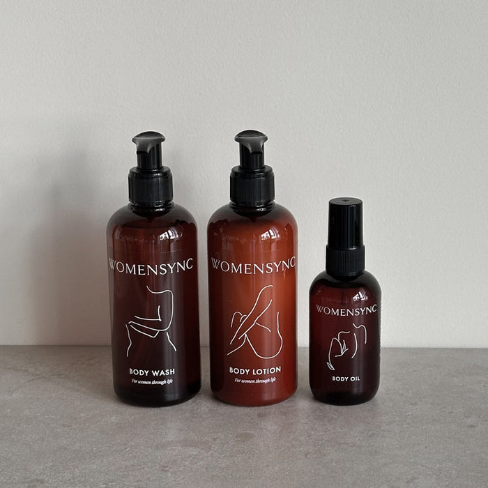 Womensync Body Oil, Body Lotion & Body Wash Paket 100 ml + 250 ml x 2