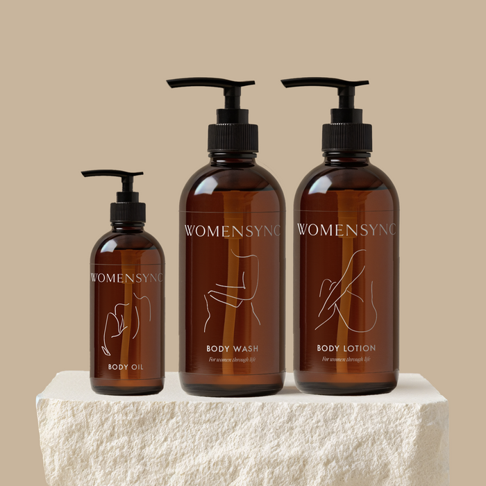 Womensync Body Oil, Body Lotion & Body Wash Paket 100 ml + 250 ml x 2
