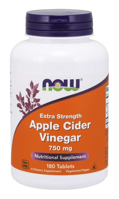 Now Foods Apple Cider Vinegar 750 mg 180 tabletter