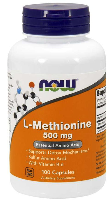 Now Foods L-Methionine 500 mg + B6 10 mg 100 kapslar