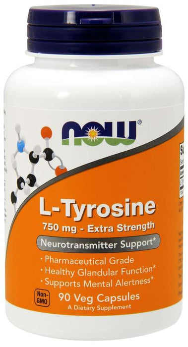 Now Foods L-Tyrosine 750 mg 90 vegkapslar