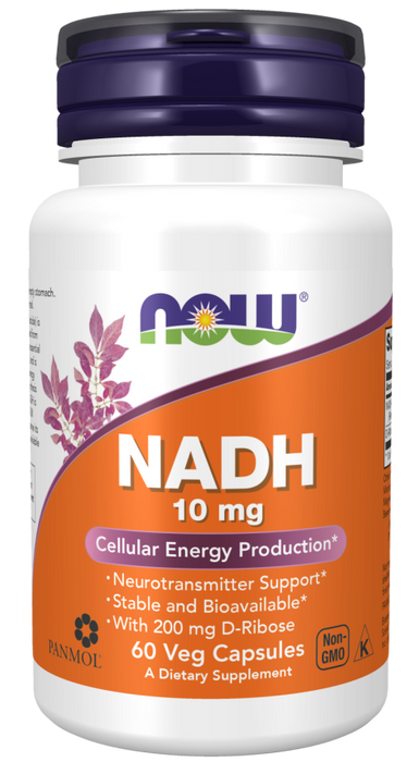 Now Foods NADH 10 mg + 200 mg Ribose 60 kapslar