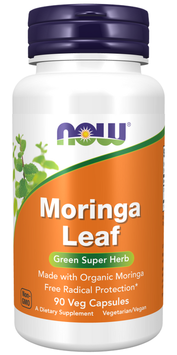 Now Foods Organic Moringa Leaf 400 mg 90 kapslar
