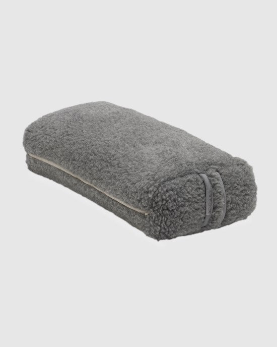 Yogiraj Rectangular Premium wool bolster, Silver grey
