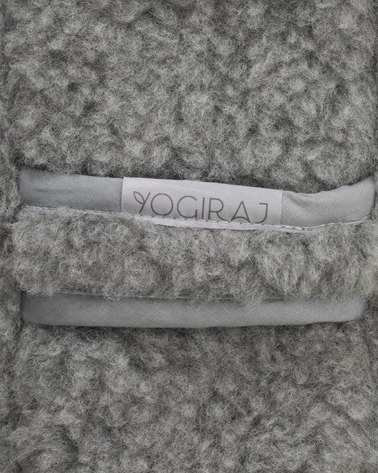 Yogiraj Rectangular Premium wool bolster, Silver grey