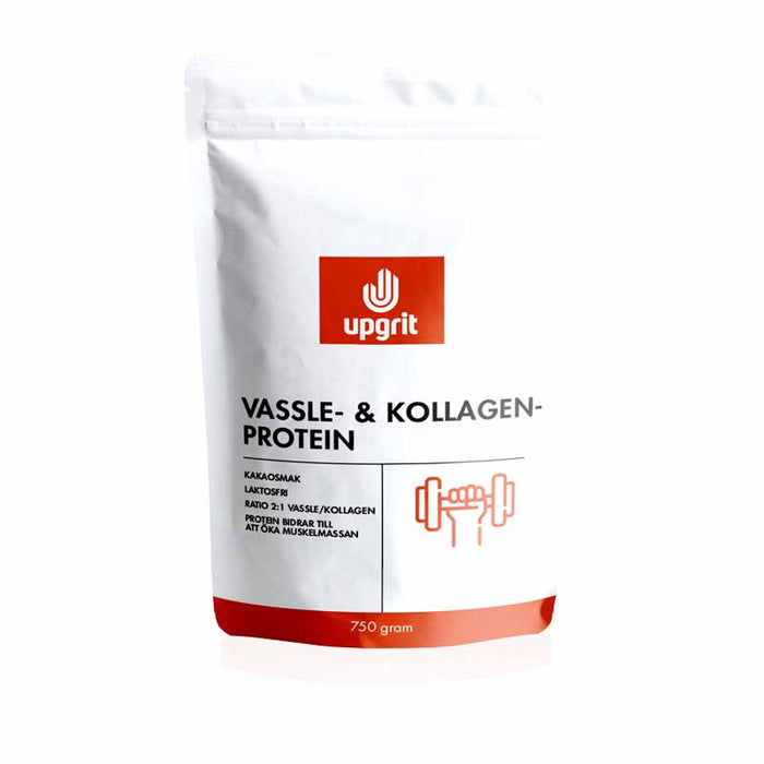 Upgrit Vassle & kollagenprotein Kakao 750 gram