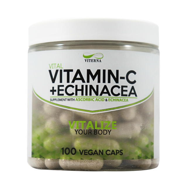 Vitamin C - 500 mg + Echinacea 100 mg 100 vegkapslar