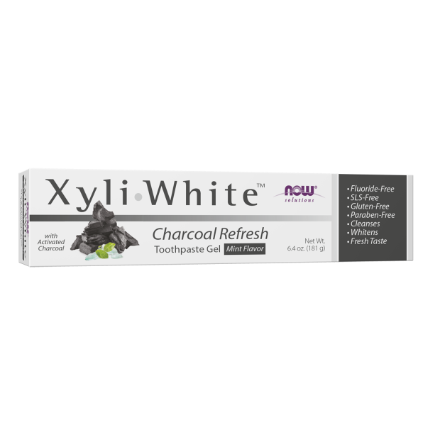Now Foods XyliWhite™ Charcoal Refresh Tandkräm Gel 181 g