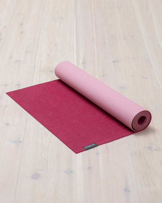 Yogiraj Yogamatta Organic Lite mat 4 mm, Raspberry Red/Heather Pink