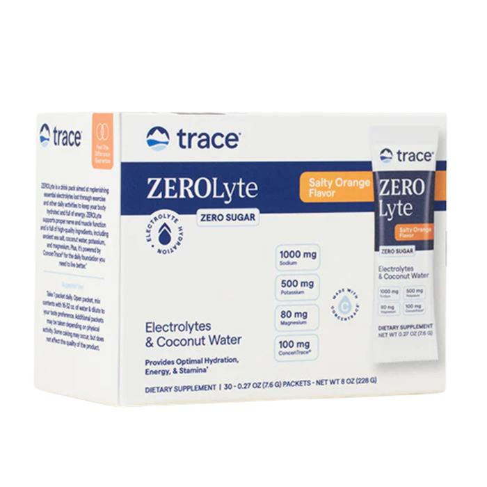 Trace Minerals ZEROLyte Electrolyte Drink Mix Salty Orange 30 pack