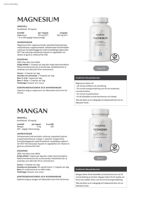 Holistic Magnesium 120 mg 90 kapslar