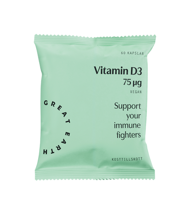 Great Earth Vitamin D3 75 mcg refill 60 kapslar