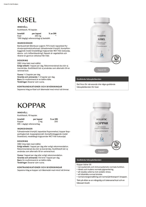 Holistic Kisel 250 mg 90 kapslar