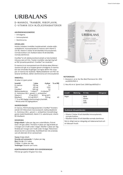 Holistic Uribalans 32 påsar à 2 gram