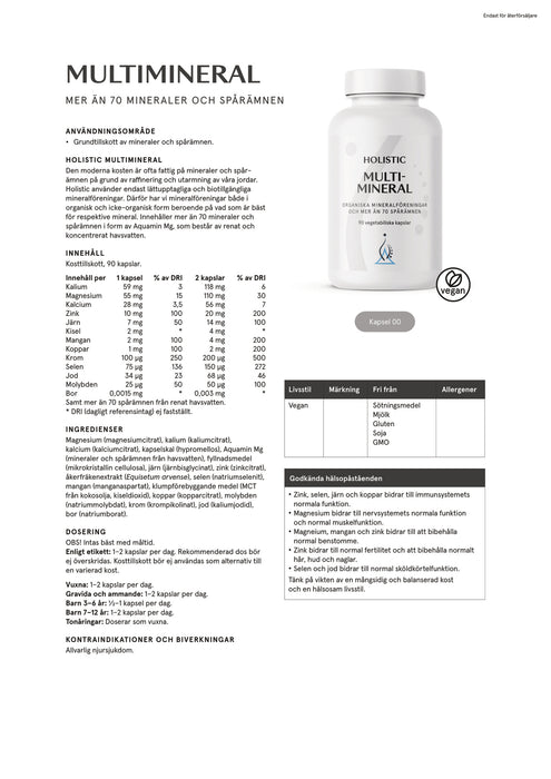 Holistic Multimineral 90 kapslar