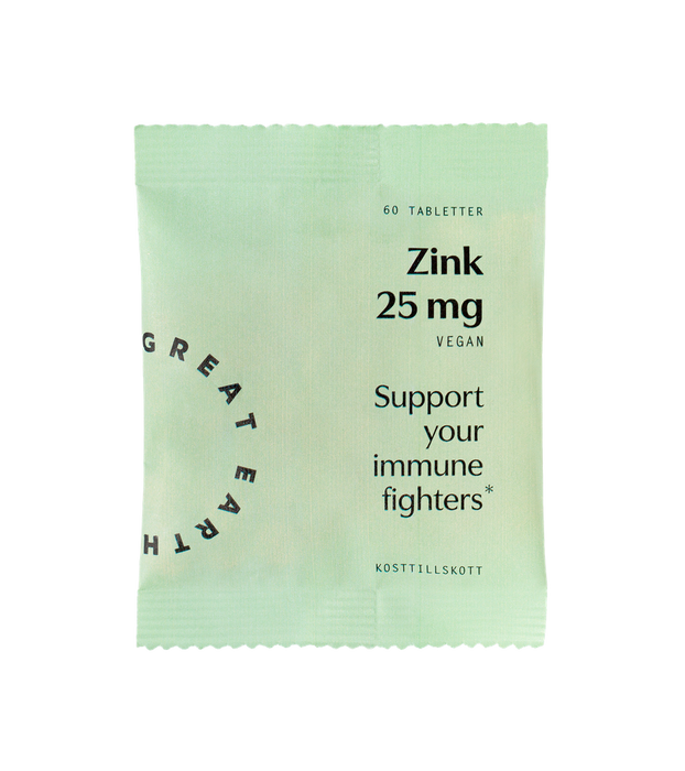 Great Earth Zink 25 mg refill 60 tabletter