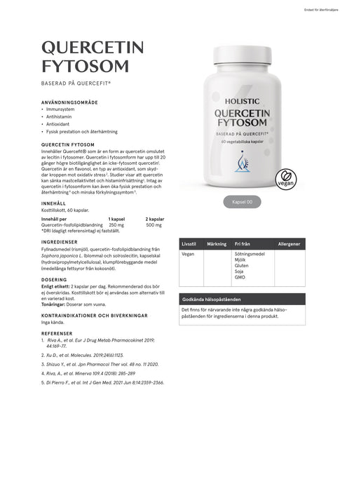 Holistic Quercetin fytosom 60 kapslar