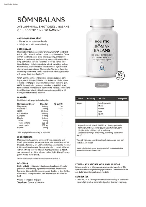 Holistic Sömnbalans 60 kapslar