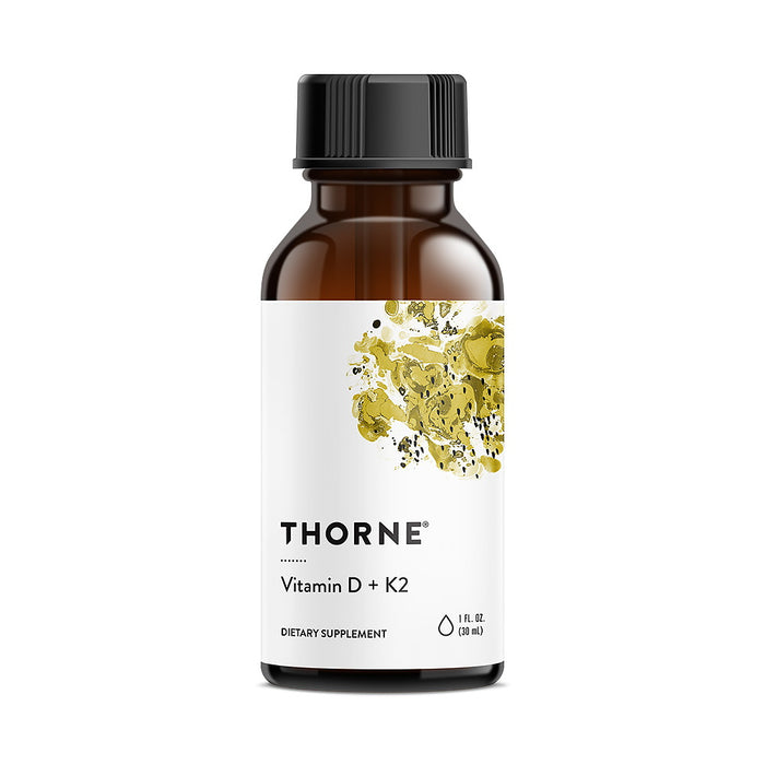 Thorne  Vitamin D+ K2 flytande (500 IU/100 mcg droppe) 30 ml