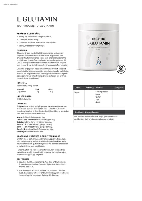 Holistic L-glutamin 400 g