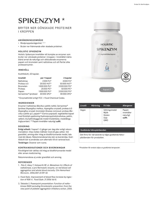 Holistic Spikenzym® 30 kapslar