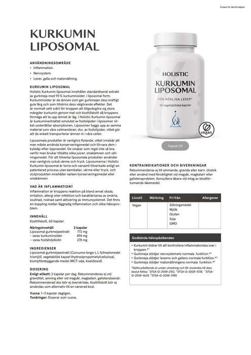 Holistic Kurkumin liposomal 60 kapslar