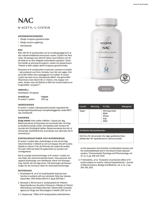 Holistic NAC 90 kapslar