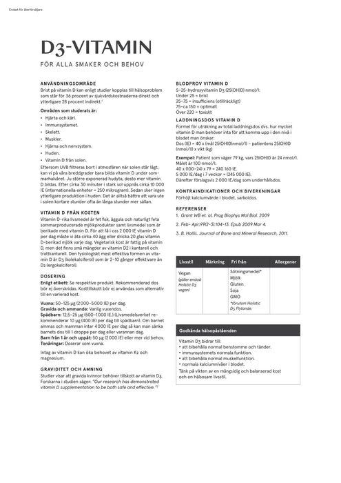Helhetshälsa D3-vitamin flytande, 500 ml