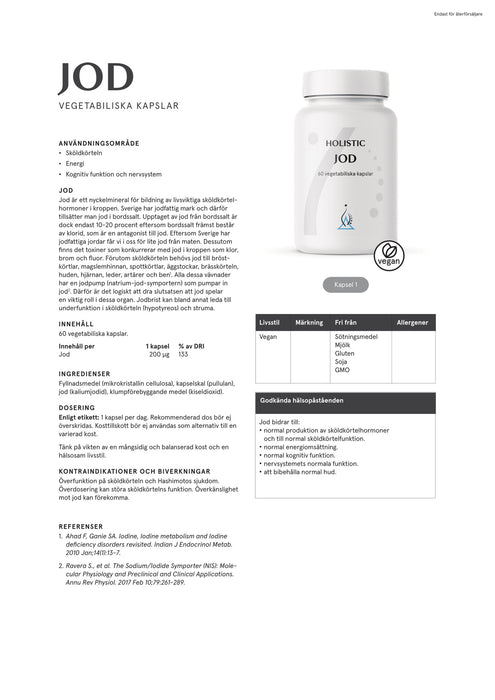 Holistic Jod 60 kapslar