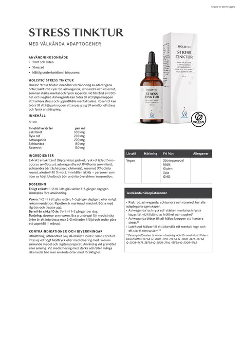 Holistic Stress tinktur 50 ml