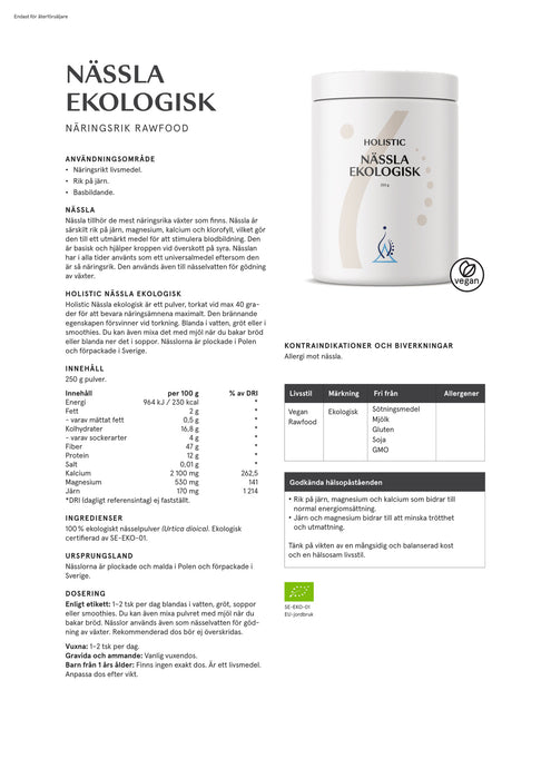 Holistic Nässla ekologisk 250 g