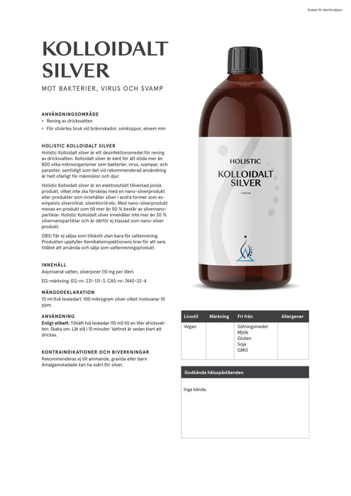 Holistic Kolloidalt silver 1000 ml