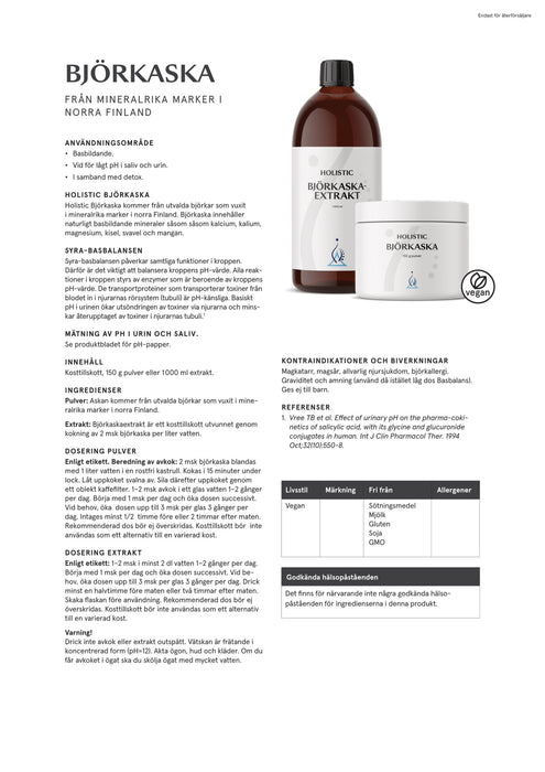 Holistic Björkaskapulver 150g