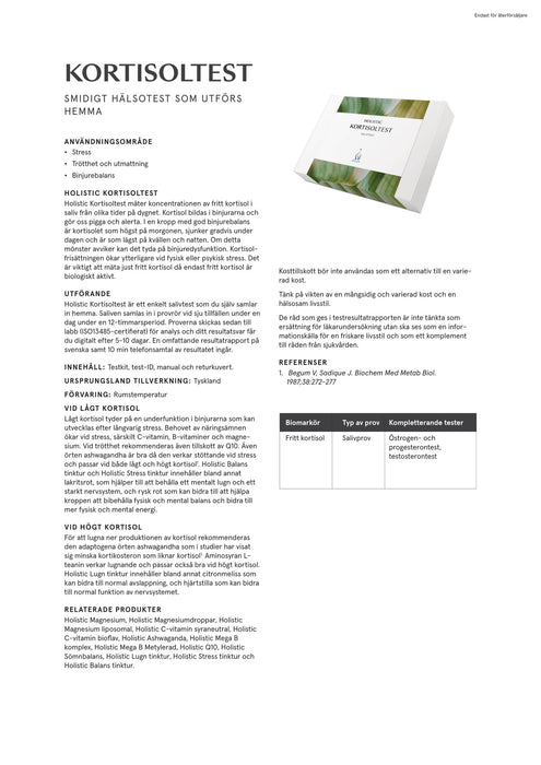Holistic Kortisoltest