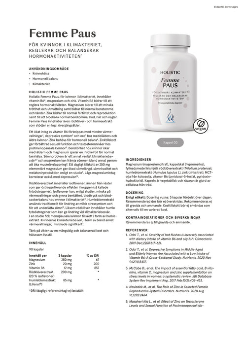 Holistic Femme Paus 90 kapslar