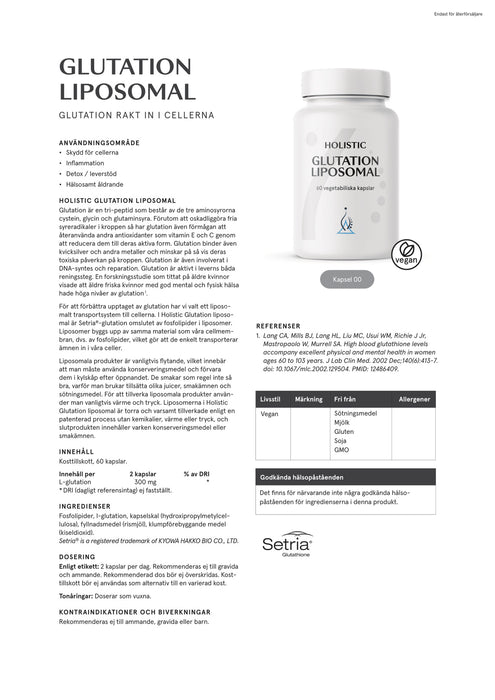 Holistic Glutation liposomal 60 kapslar