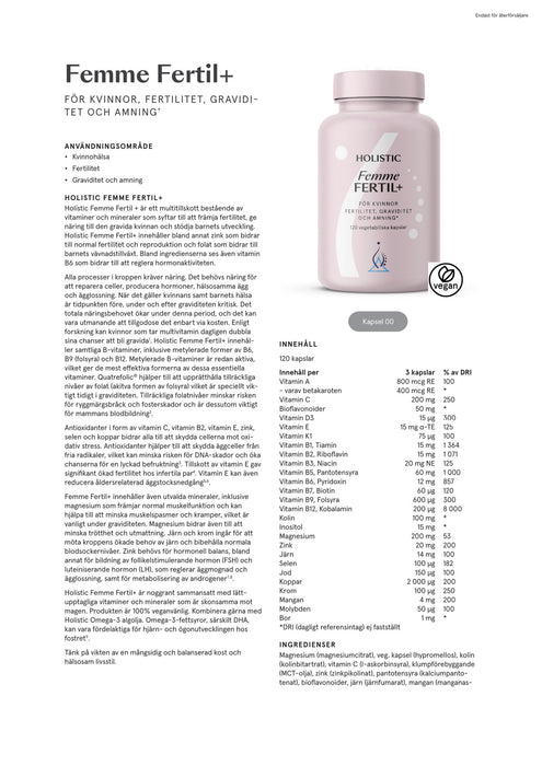 Holistic Femme Fertil+ 120 kapslar