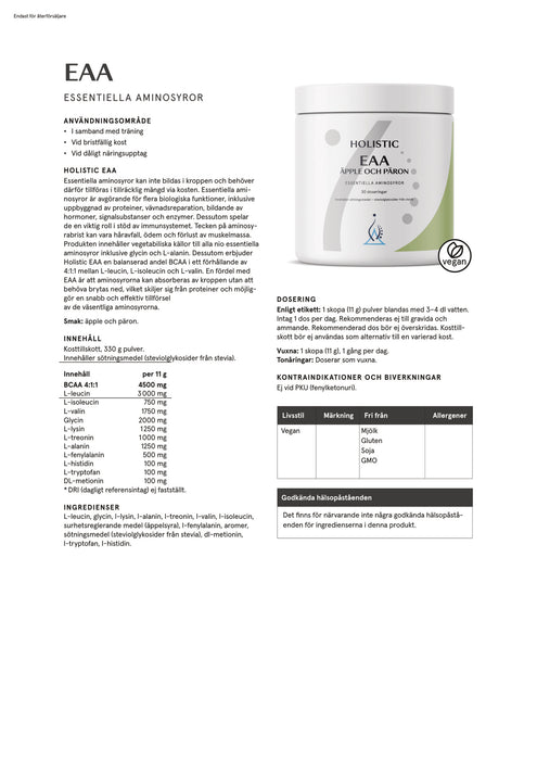 Holistic EAA äpple och päron 330 g