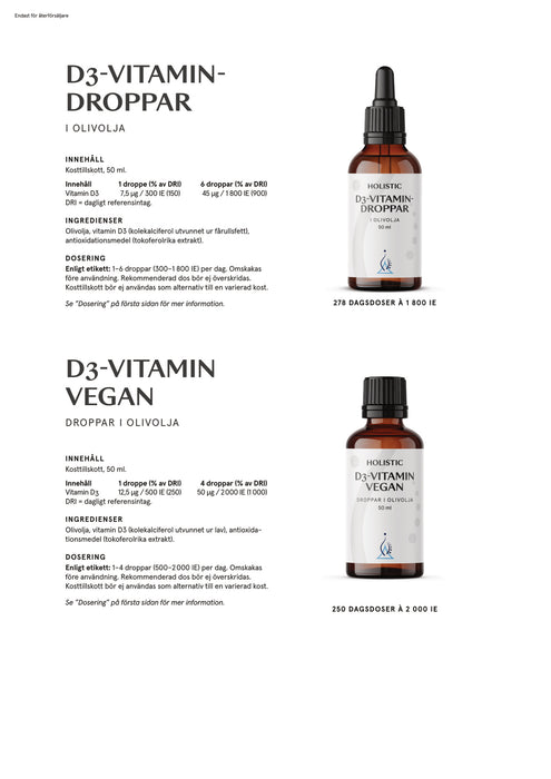 Helhetshälsa D3-vitamin droppar, 50 ml